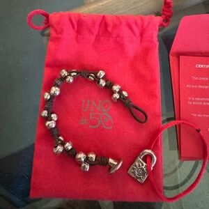 UNO de 50 Leather Strap & Sterling Silver bracelet